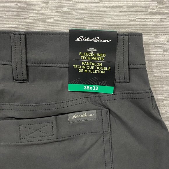 Eddie Bauer Fleece Lined Tech Pants Mens 38 x 32" Gray Water Repellent Insulated - Picture 10 of 14